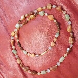 $300 Genuine Agate Necklace Beads Tourmaline Agate Jade Jasper Opal Quartz